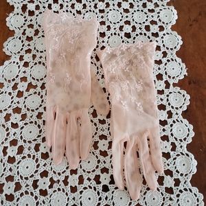 Sheer Embroidered Gloves